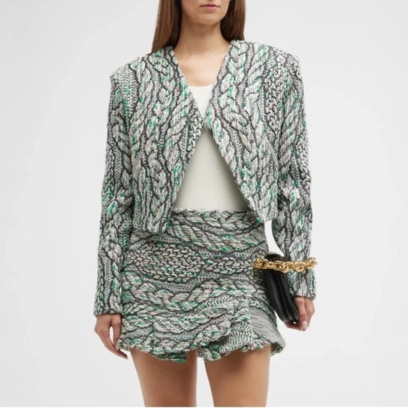 IRO Dresses & Skirts - NWT Iro Alessa Flared Hem Mini Skirt High Waist Tweed Fit Flare Ruffle M